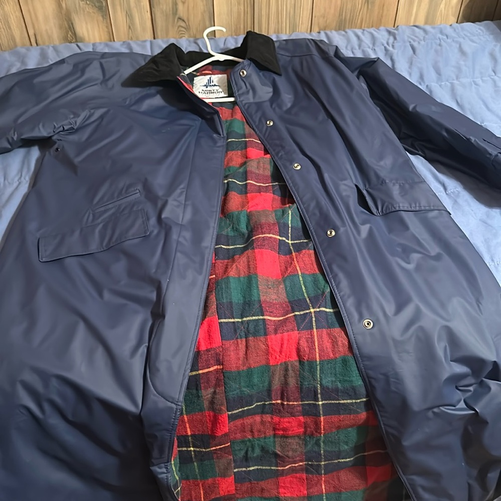 Flannel Lined Long Rain Coat